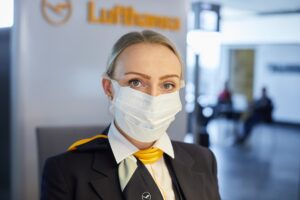 Lufthansa-maski na pokładzie
